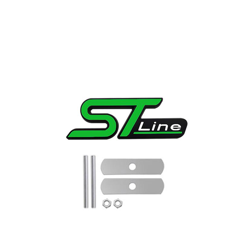 EUEX2 3D Metal ST LINE Front Grille Sticker Car Head Grill Emblem Badge Chrome Sticker for FORD FIESTA FOCUS MONDEO Auto Car Styling