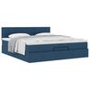 Ottoman Bed with Mattress Blue 180x200 cm Fabric