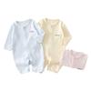 Summer Baby Long-Sleeve Cotton Romper - Lightweight Wrap-Around Air Conditioning Suit