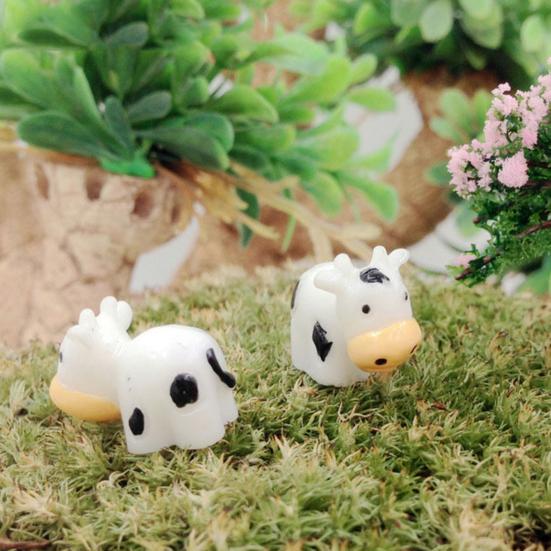 40 шт., миниатюрные фигурки коровы из смолы, яркий внешний вид, мини-статуи коровы, милые садовые украшения в виде коровы, модель животных