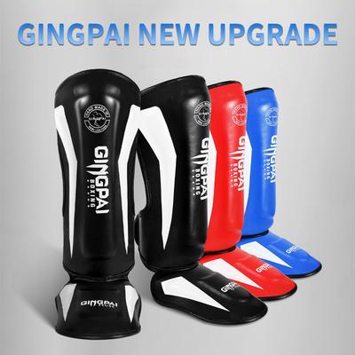 Gingpai Утолщенные боксерские щитки для голени Защитные леггинсы Экипировка Боевые искусства Муай-тай Нога Тхэквондо Ступни Голеностопные протекторы