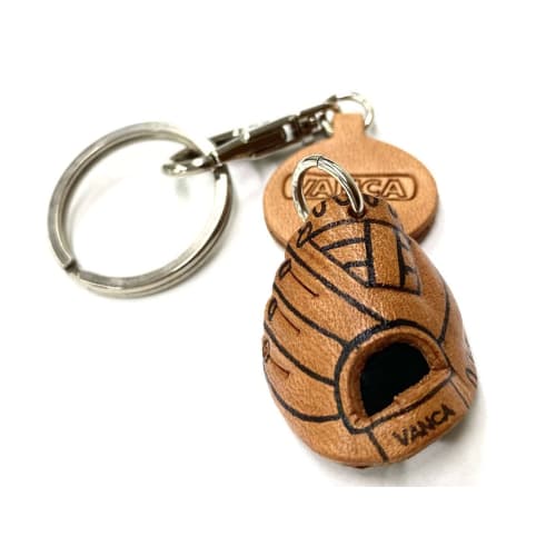 Genuine Leather Baseball Glove Keychain by VANCA CRAFT (Handmade by Artisans In Japan)
