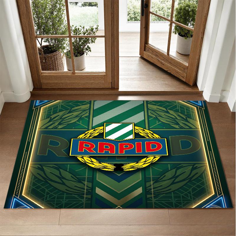 Rapid Wien FC Design Crystal Velvet Rug Soft Decorative Mat for Bedroom Entrance