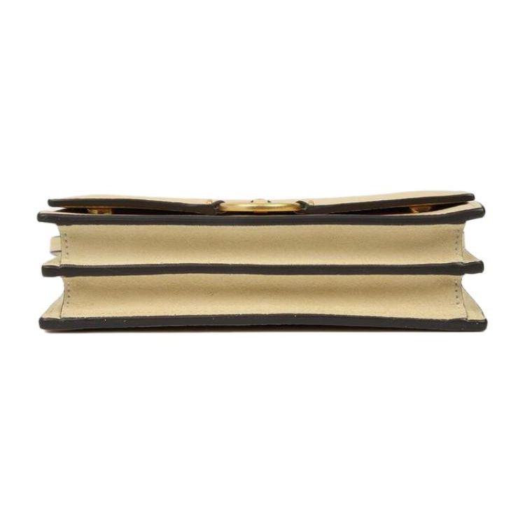 Tory Burch Miller Series Double T Logo Adjustable Shoulder Strap Litchi Grain Leather Wallet Crossbody Bag Women Bags Vanilla 137145-700