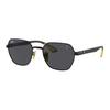 Солнцезащитные очки Ray-Ban с логотипом, квадратные, унисекс, черные, серебристые 0RB3794M