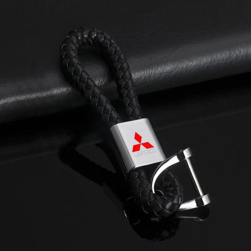 Metal Car Key Chain Key Ring Key Lanyard Car Emblem For Mitsubishi ASX Lancer Pajero Outlander L200 EVO Lancer EX Sticker Label