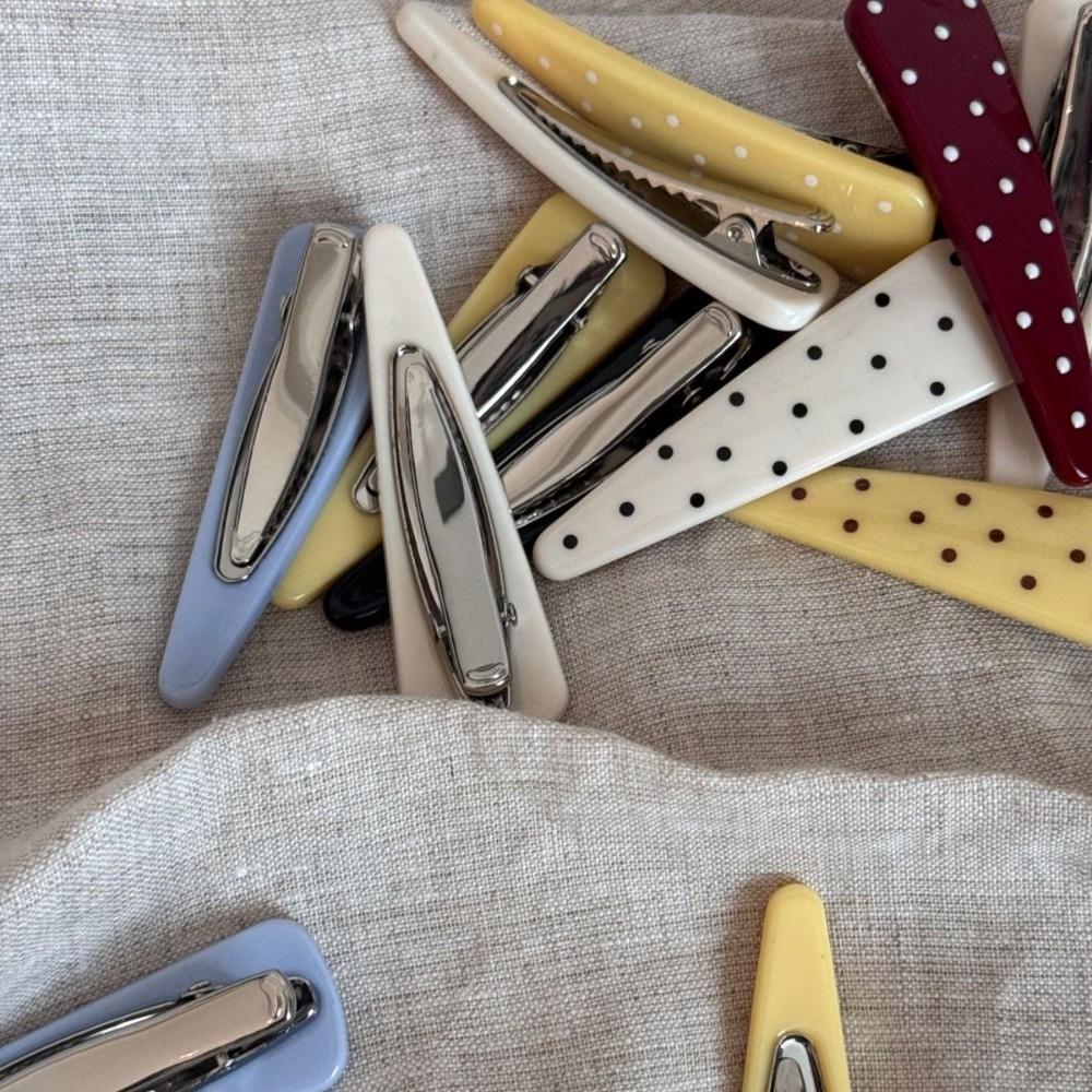 2pcs Sweet Style Duckbill Hair Pin Anti-slip Side Bang Hair Clip Fresh Polka Dot Hair Clip  Girl