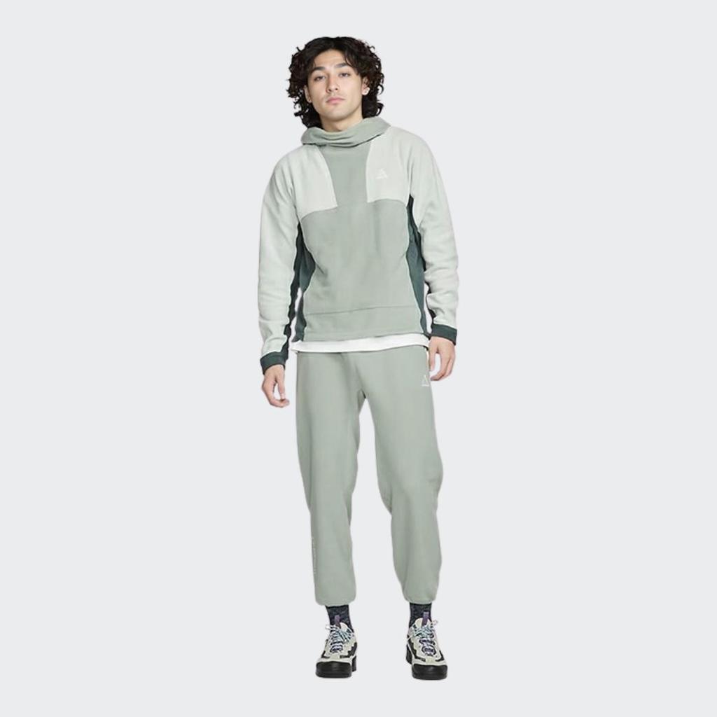 Nike Худи с длинным рукавом ACG Wolf Tree Пэчворк Логотип Мужская Толстовка Цвет: Зеленый Мика DQ5780-330