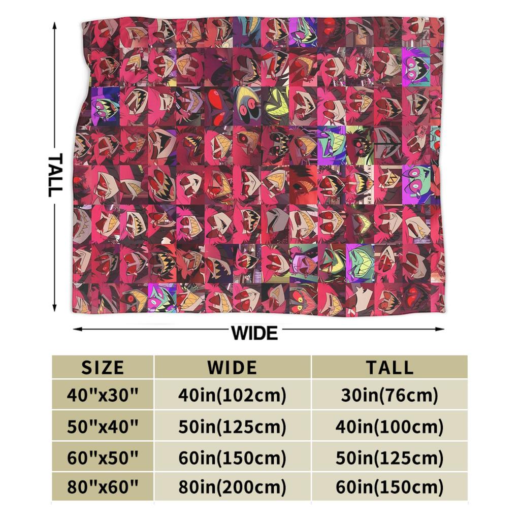 Vox Alastor Hazbin Hotels Blanket Quality Warm Soft Throw Blanket Winter Girls Boys Couch Chair Sofa Bed Funny Bedspread
