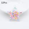 32Pcs 36mm Patches Glitter Star Transparent Plastic Filling Sequin Appliques for DIY Headwear Hair Clips Bow Decor Accessory