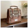 Retro Contrasting Backpack Women's New College Style Plaid Single Shoulder Messenger Bag Versatile Small Backpack