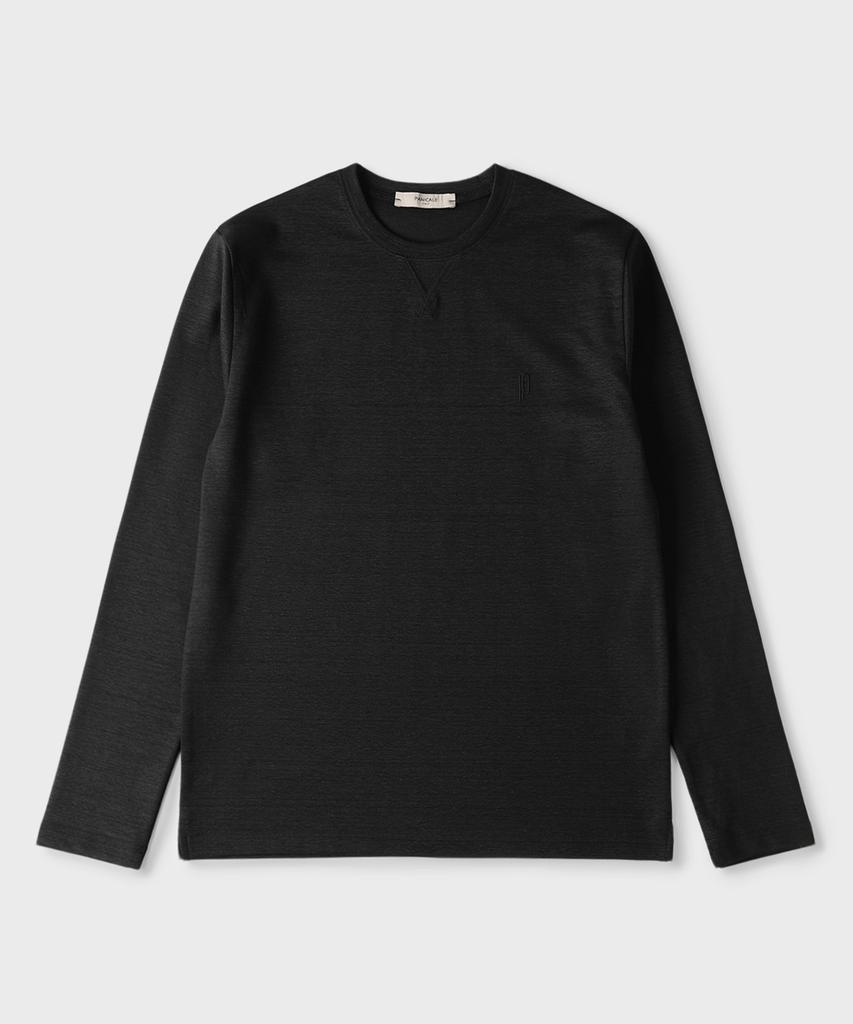 PANICALE Black Cotton Linen T-Shirt