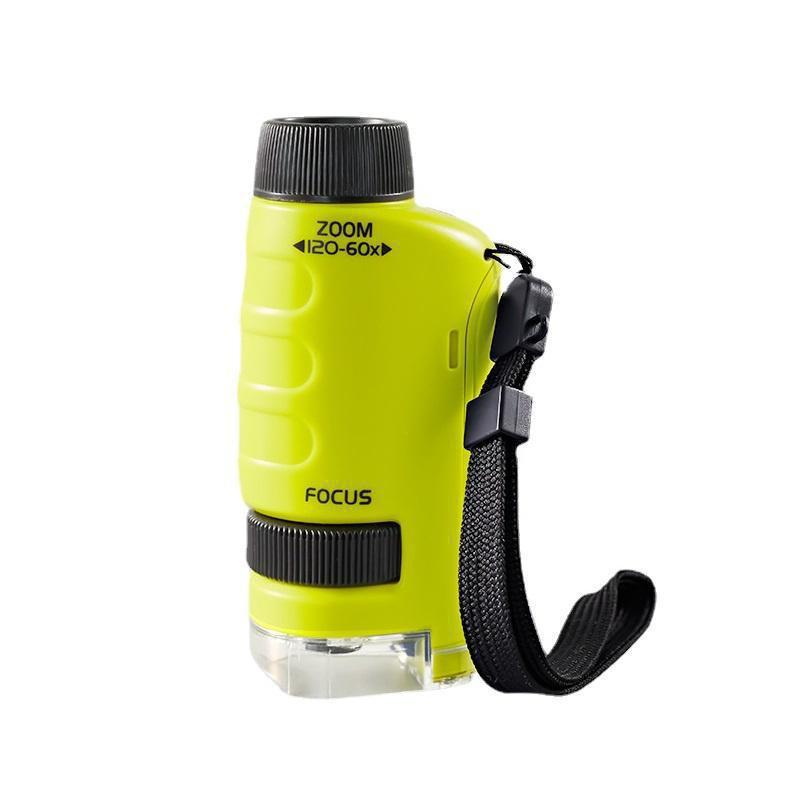 Детский портативный микроскоп, биологические развивающие игрушки для детей, домашний школьный научный набор, светодиодный светильник, 60X-120X, подарочная лупа XYZ