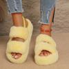 Women Fluffy Soft Sandals Designer Cozy Fashion Shoes Woman Classical Casual 2025 Winter New Slippers Home Sandalias De Mujer