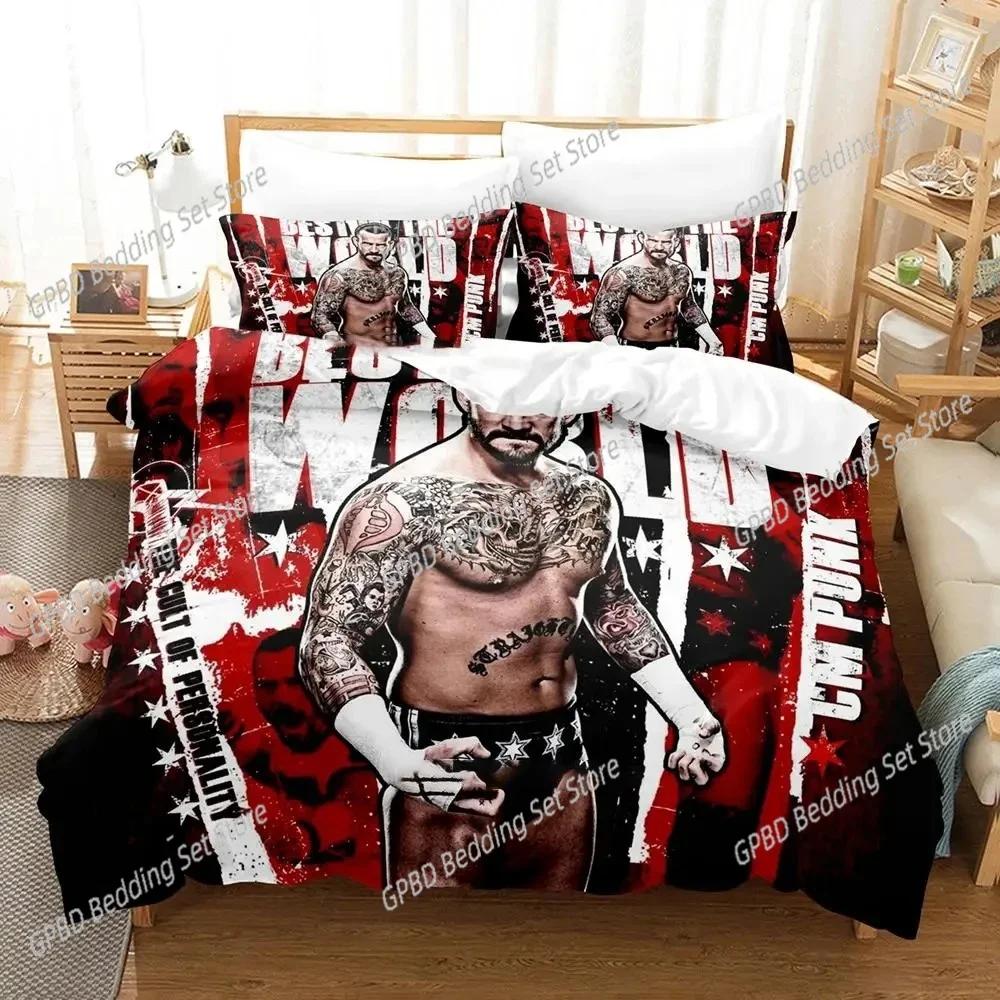 CM Punk AEW Лучший в мире Удобное одеяло Пододеяльник Наволочка Комплект постельного белья Детская спальня Декор Домашний текстиль