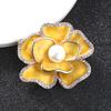 Эмалевая брошь-камелия в стиле чампон, французская брошь высокого класса, элегантная булавка для костюма