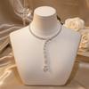 Temperament Collar Style Rhinestone Choker Water Drop Sparkling Zircon Crystal Necklace Light Luxury Women Neck Jewelry Wedding