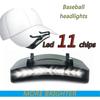 Налобный фонарь для бейсболки, 11 светодиодов, лампа-клипса для шляпы, ночная рыбалка, фонарь для козырька шляпы, походы, кемпинг