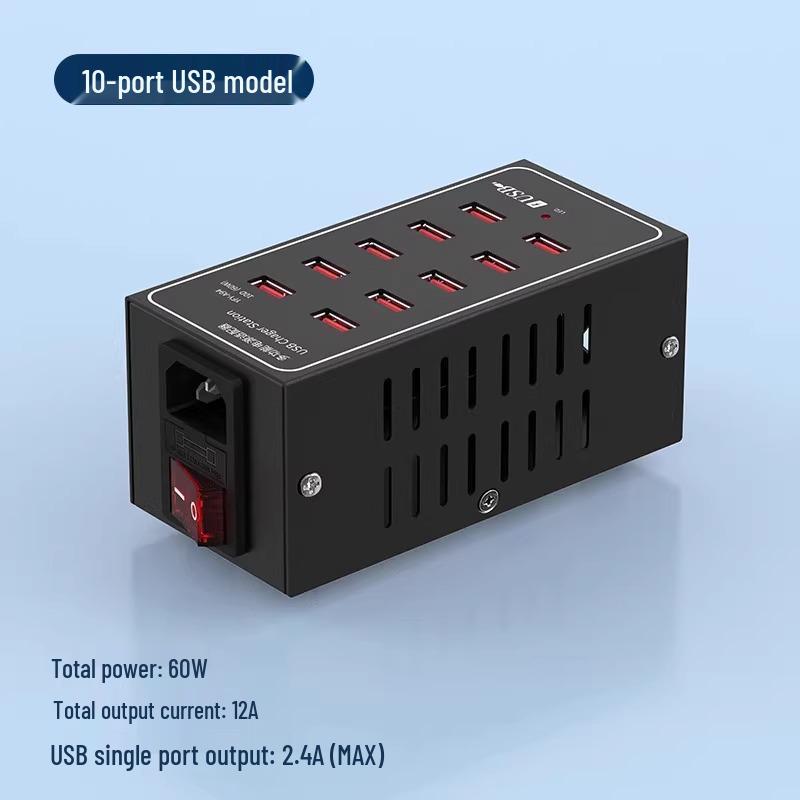 Многопортовое USB-быстрое зарядное устройство: Умная настольная зарядная станция для нескольких устройств