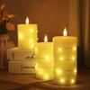 Neoglint 3PCS Беспламенные свечи с комплектом витых гирлянд с контроллером Реалистичные светодиоды