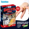 Sumifun 100 шт. Пластырь Гемостатический Адгезивные повязки Водонепроницаемый Дышащий Гемостатические наклейки Выживание Первая помощь Пластырь для ран Водонепроницаемый