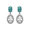 Boucles D'oreilles Luxenter En Argent 925 Et Quartz Hydrothermal Vert Clair Plaqué Finition En Rhodié - Nimimim