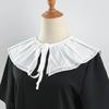 Women White Shoulder Wraps Lapel Fake Collar Tie Ladies White Shawl Sweater Wrap Detachable False Collar Clothes Accessories
