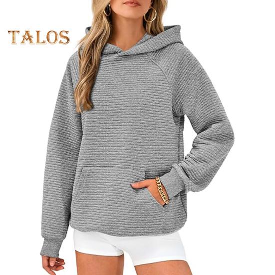 Осень-зима Женская толстовка с капюшоном, свободная, с большим накладным карманом, однотонная, с капюшоном, эластичные манжеты, повседневная одежда, спортивная, на все случаи жизни