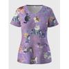 Новый женский медицинский костюм - День святого Валентина, 3D-принт в виде сердца, V-образный вырез, рабочая форма с функциональными накладными карманами, хирургическая форма, женщина