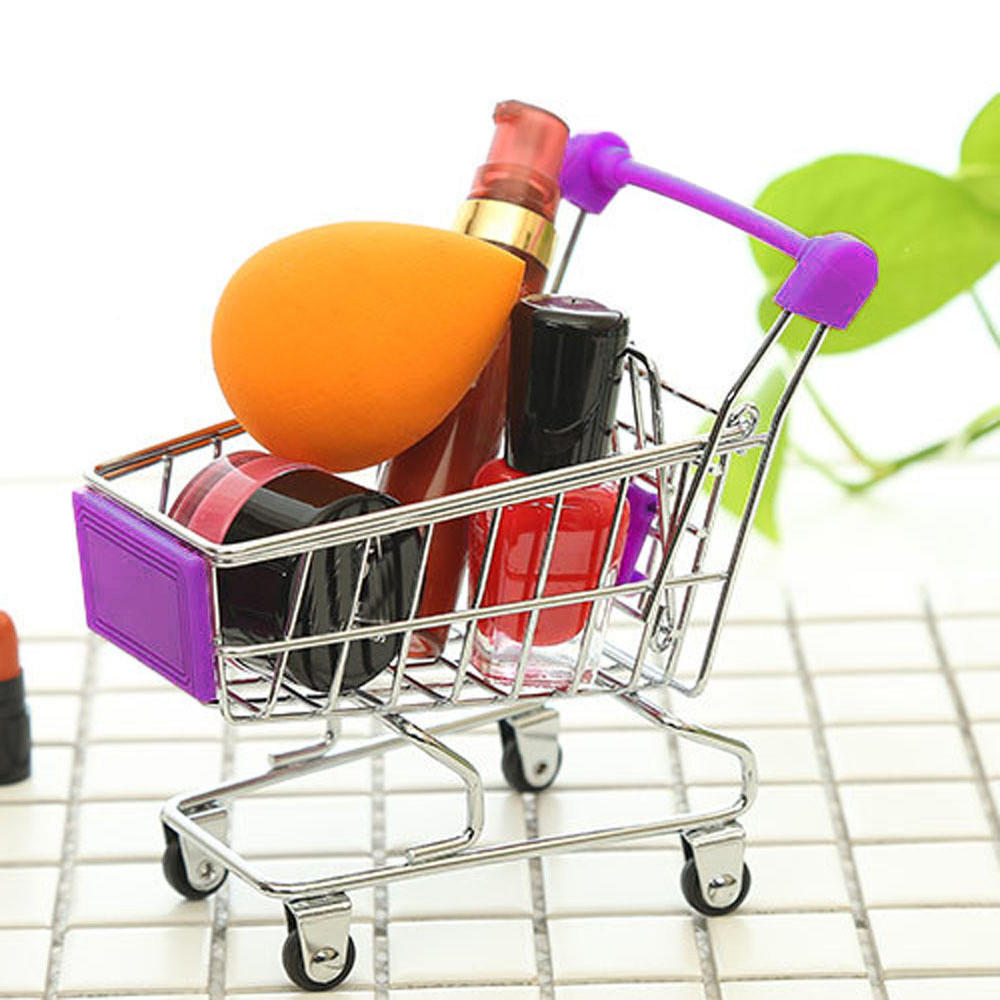 MINI Shopping Cart Kids Toy Creative Desktop Shelves Puff Storage Rack