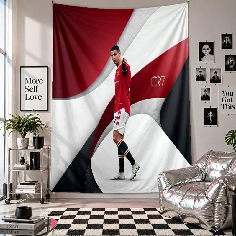 Cristiano Ronaldo Wall Tapestry Home Decor Wall Hanging Cloth for Bedroom Living Room Background