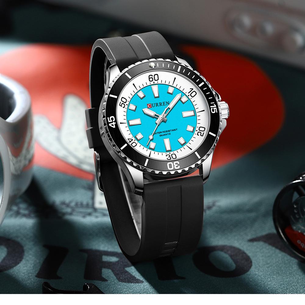 CURREN Простые мужские часы с водонепроницаемой лентой, мужские деловые кварцевые часы