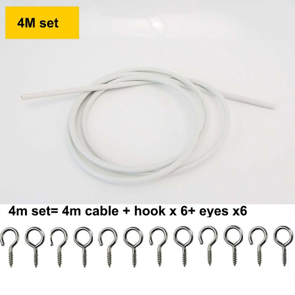 1Set PVC Steel Curtain Spring Rope 2/3/4/5 Meters Curtain Track Wire Durable Wall Hanging Line