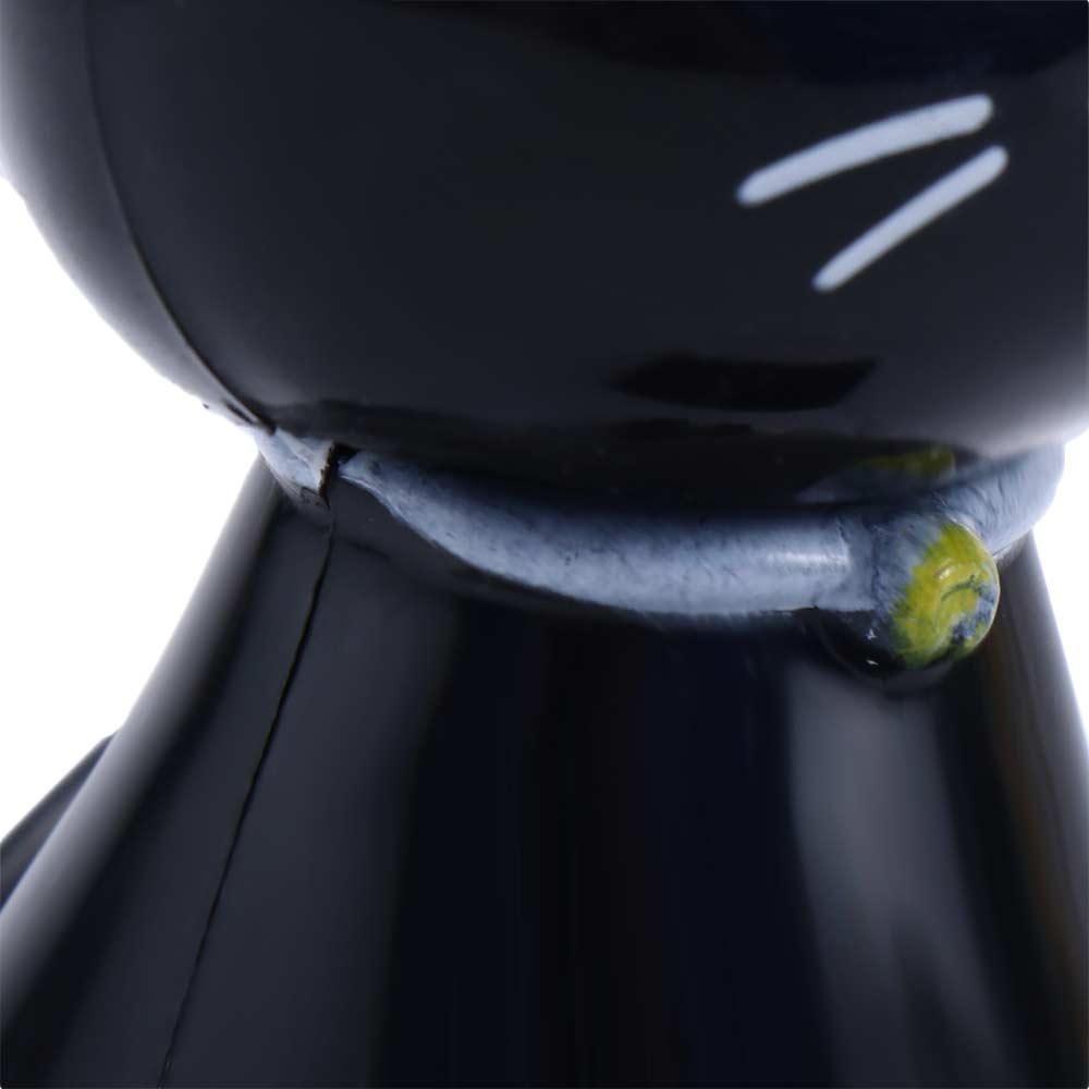 Black Eco Friendly Ornament Solar Toy Doll Dancing Cat Figure Shaking Head Cat Bobble Head Doll