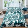 Palm Leaves Duvet Cover Monstera Leaf Comforter Covers Tropical Green Leaves Bedding Set White Marble Quilt Cover For Men Women