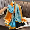 Fashion Print Large Shawl Wraps Silk Scarf Women Luxury Brand Satin Headband Hijab Bandana Turban Foulard Summer Beach Stoles