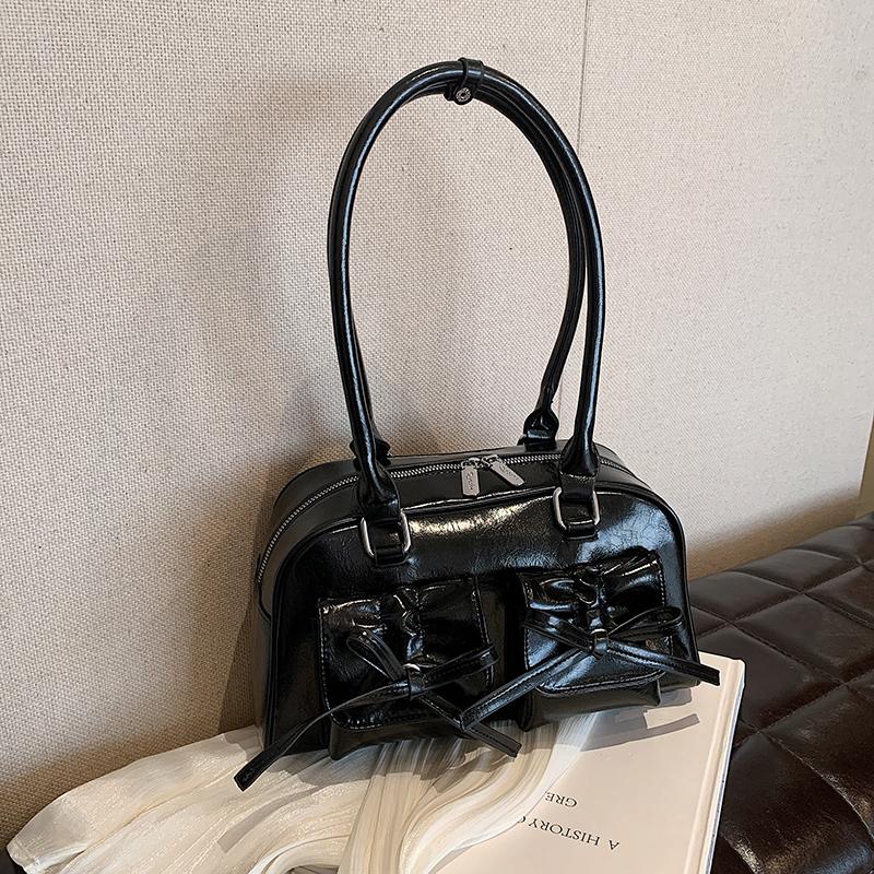 Стильные сумки через плечо для женщин, однотонная большая вместительная мини-сумка Boston Underarm, роскошная дизайнерская сумка