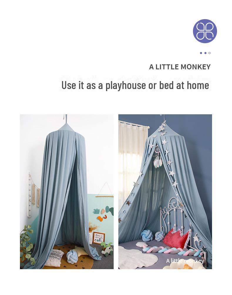 Балдахин для кровати Nordic Princess: Москитная сетка и затемняющая штора для игрушечного домика или уголка для чтения, простая установка.