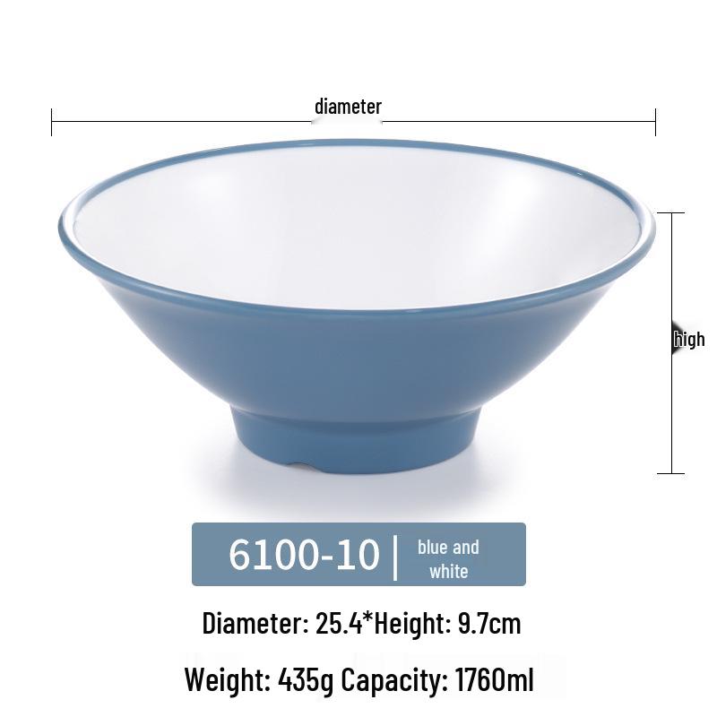 Большая миска для рамена из меламина для лапшичных - Коническая миска для Луосифэнь, Мала Тан, супа и рисовой лапши