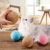 10 см интерактивный сизаль кошачий мячик игрушка для чистки зубов котенка антиукус кошачий мяч звучащая игрушка товары для животных