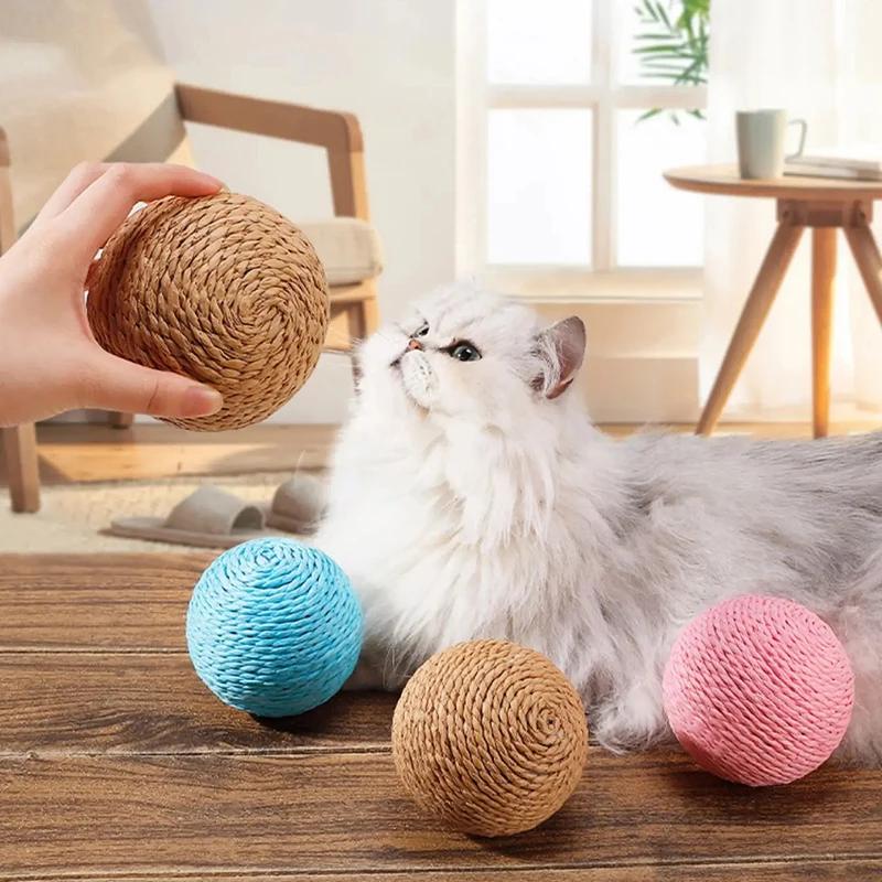 10 см интерактивный сизаль кошачий мячик игрушка для чистки зубов котенка антиукус кошачий мяч звучащая игрушка товары для животных