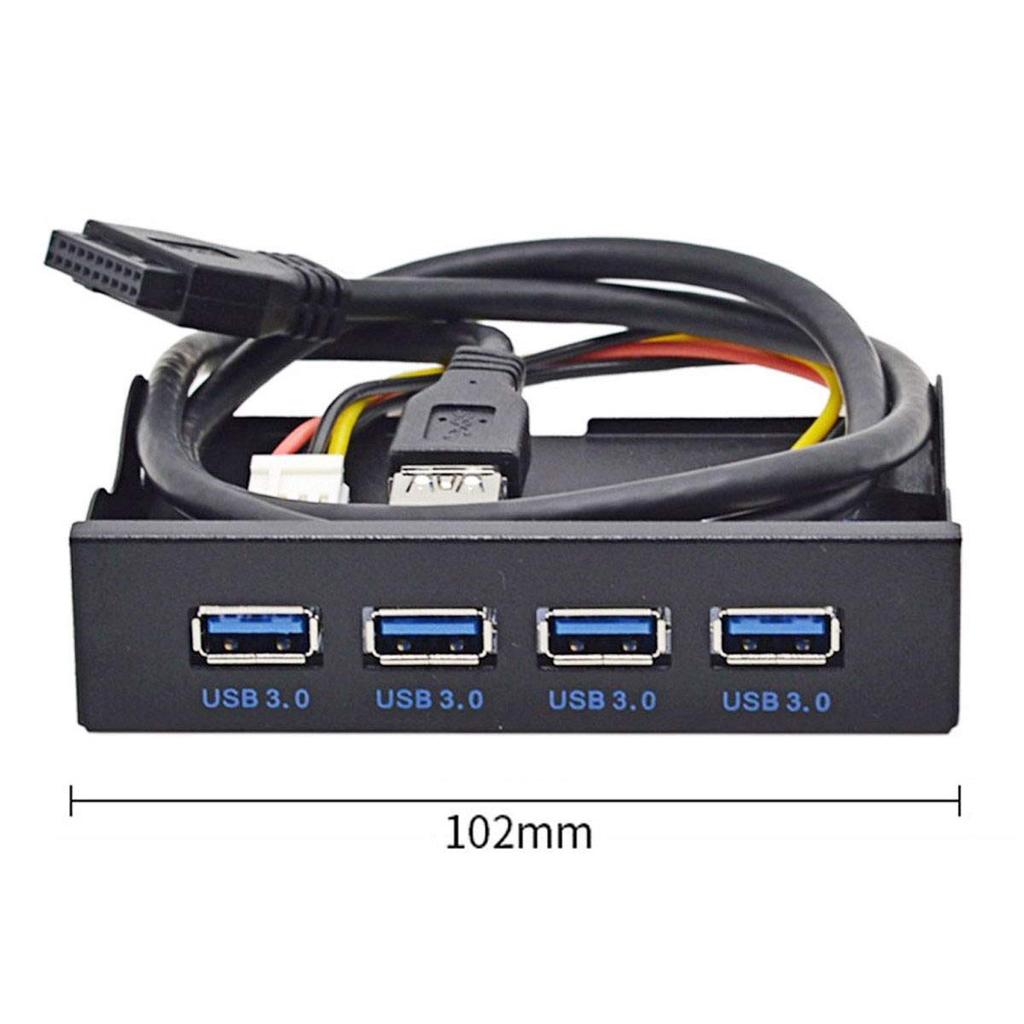 USB-хаб Cablecc с кабелем-переходником для передней панели на материнскую плату для отсека дисковода, 4 порта USB 3.0, 20-контактный, 3,5 дюйма