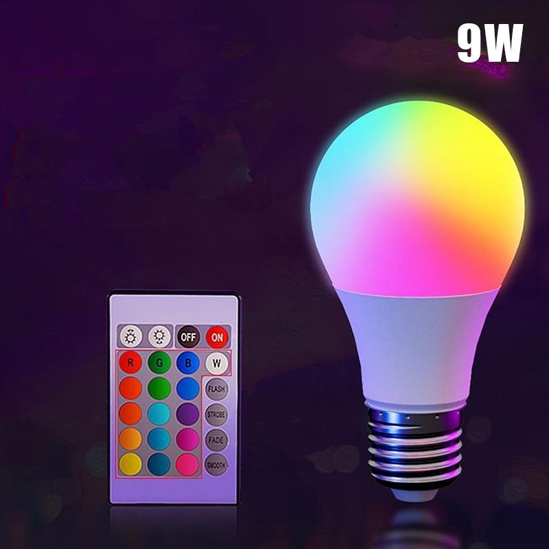 16 цветов RGB-лампочка, светодиодная многоцветная лампа с цоколем E27, 220 В, бытовое освещение с регулировкой яркости, 24-кнопочный пульт дистанционного управления, атмосферный неоновый свет