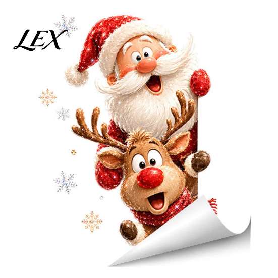Christmas Snowflake Stickers Static Window Clings, Removable Glass Decals, Snowman Santa Reindeer Nutcracker Office Store Displays with Snowflakes,