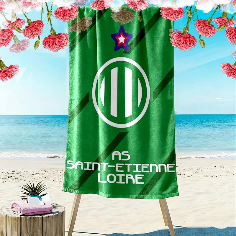AS Saint-Étienne Print Beach Towel, Large Soft Quick Dry Towel for Beach Camping Swimming