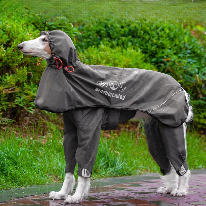 Dog Raincoat Medium Large Dogs Full Package Waterproof Pet Poncho Cool Four-legged Pet Raincoats Split Type Reflective Sticker Pet Products Supplies