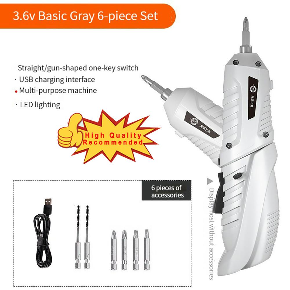 Бытовая электрическая отвертка, аккумуляторная аккумуляторная ударная дрель, мини-беспроводная электрическая дрель, набор отверток, электрическая партия