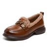 Winter Warm Loafers Shoes for Women Slip-on Faux Fur Lined Platform Chunky Casual Round Toe Shoes Women's Work Walking Shoes With Fleece Lining