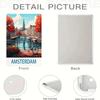 1 piece: Amsterdam canal scenery tin painting, European retro decorative painting, living room/entrance wall hanging, home decor