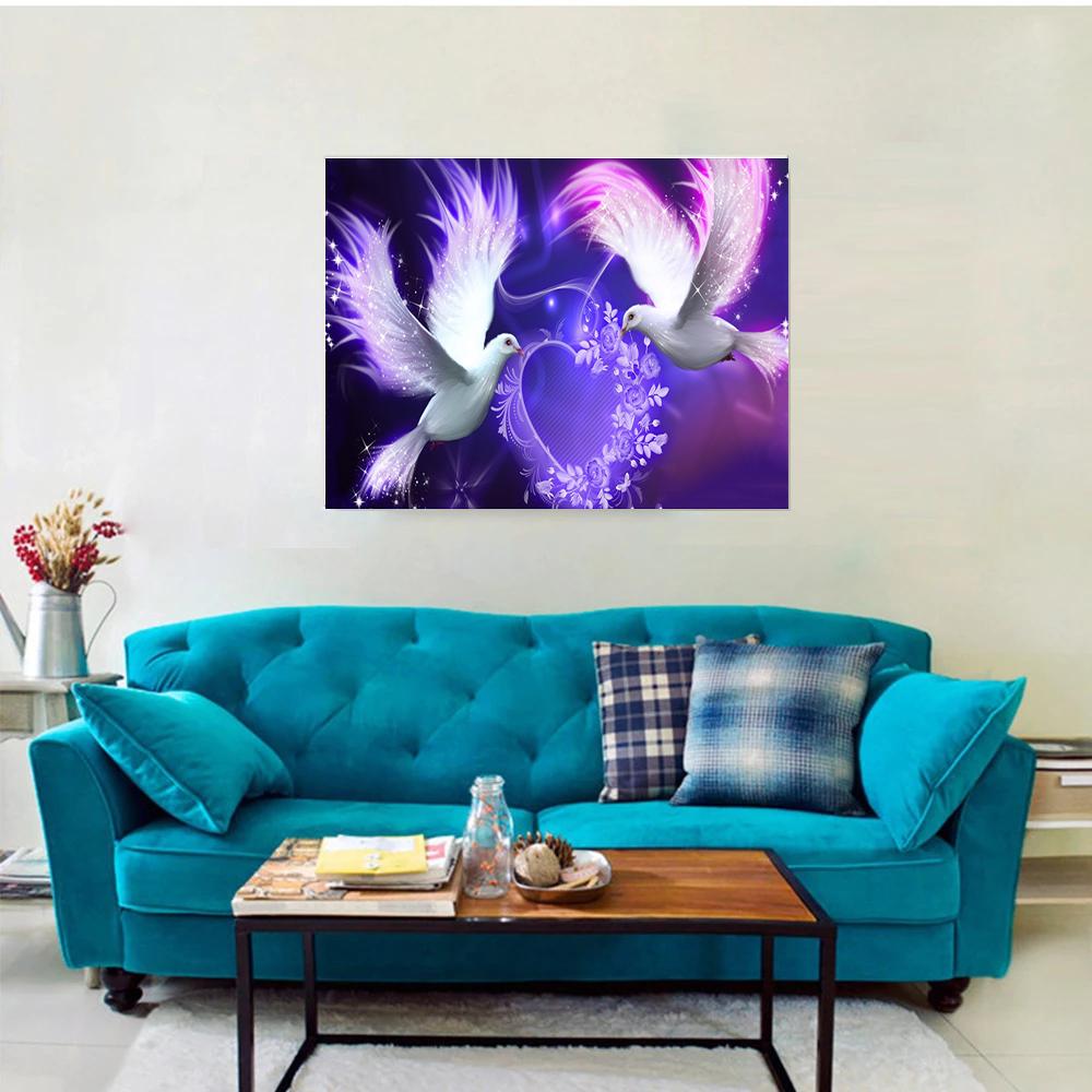Полный 5D Diy Алмазная картина Голубь мира Алмазная вышивка Полный вышивка крестом Домашний декор Подарок ручной работы